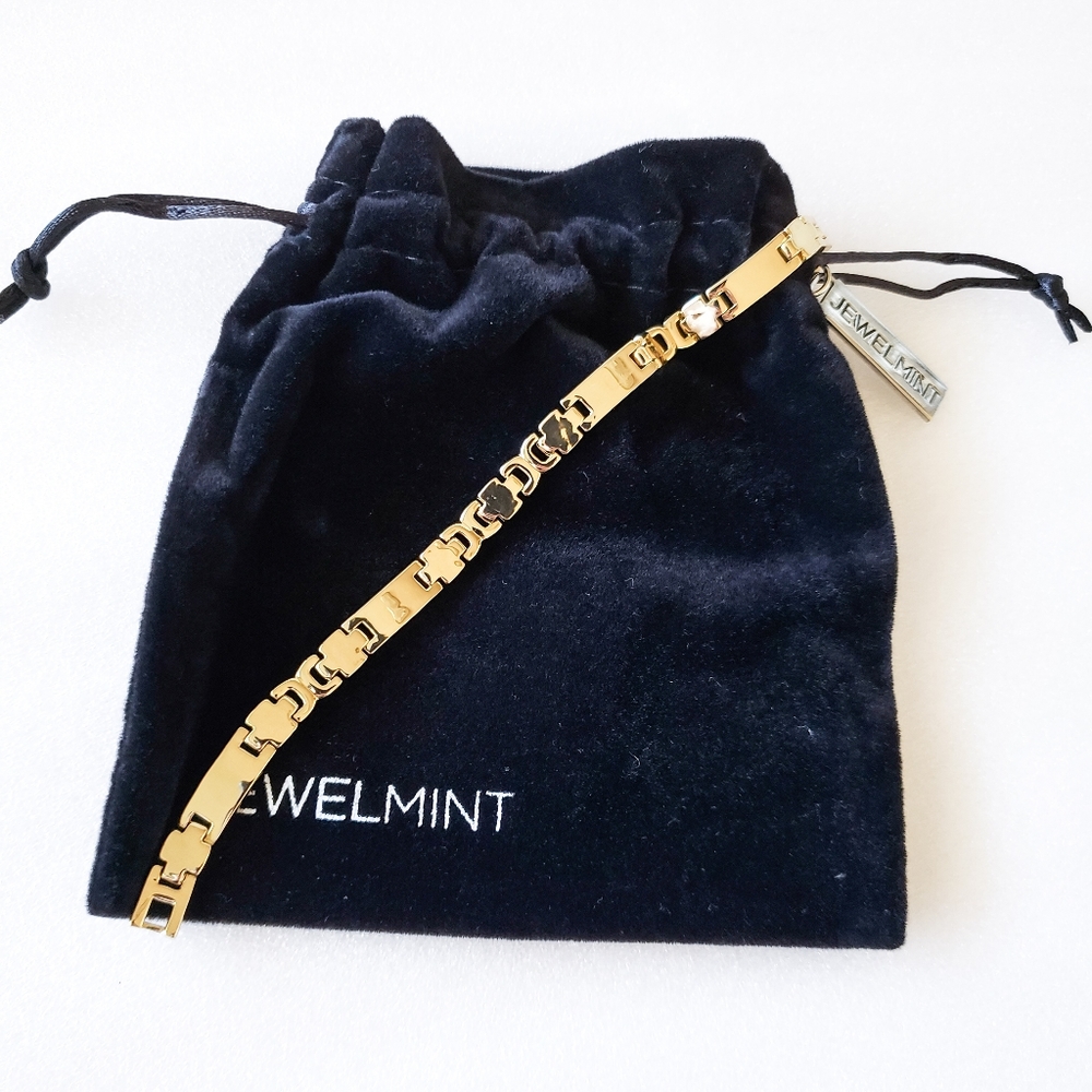 Jewelmint Puzzle Link Bracelet unique Gold Curb Chain 7"